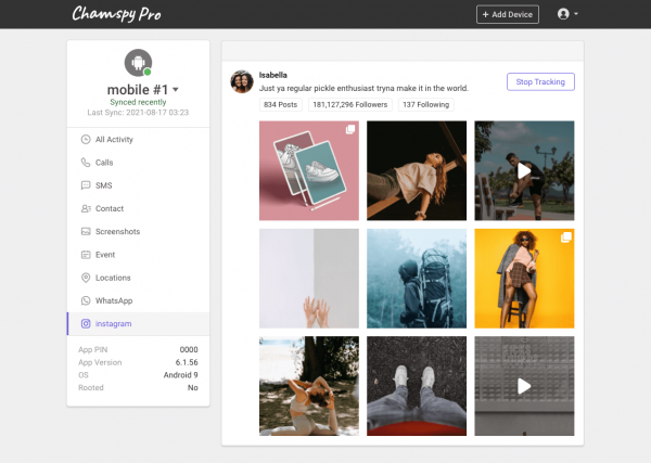Instagram tracker app-Chamspy pro