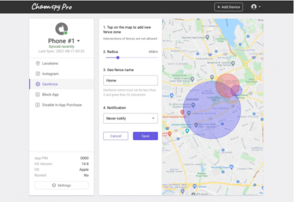 geofencing app-Chamspy pro