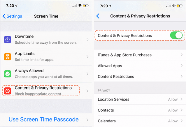 screen time setting