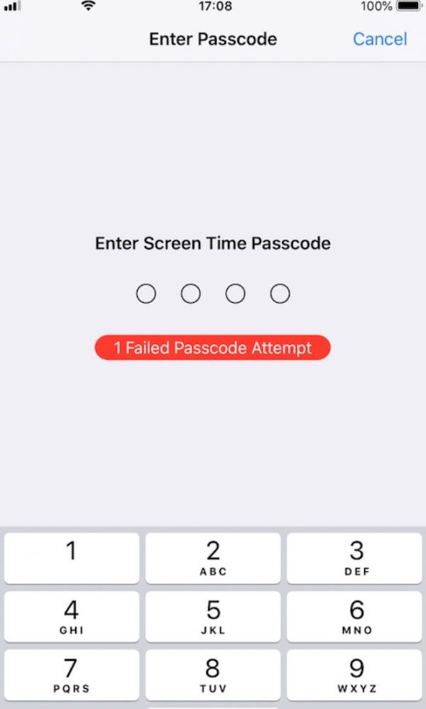 enter screen time passcode