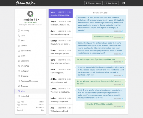 Viber tracker app- Chamspy pro