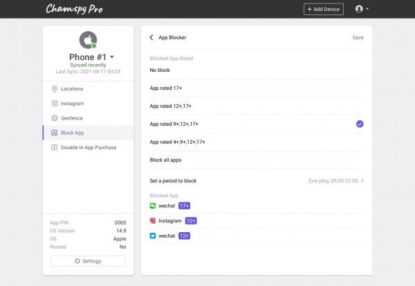 app blocker-Chamspy pro