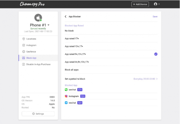 app blocker-Chamspy pro