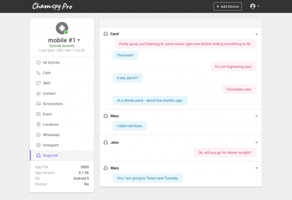 Snapchat spy app-Chamspy pro
